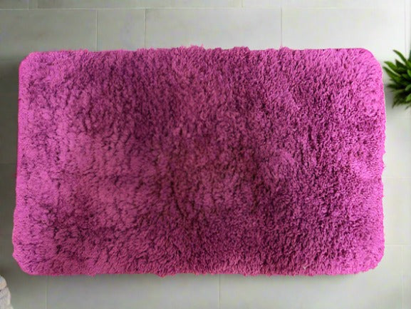 soft shaggy pink bath mat 70 x 50 cm