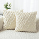 luxury short faux wool cushion cover 18 x 18"
