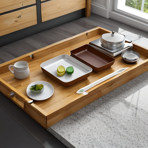 Kitchen bamboo tray - stylish and functional kitchen accessory for serving meals and snacks