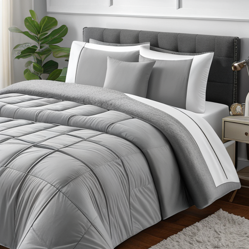 7pc King Comforter Set in Blue and White - Luxurious Bedding Option for Ultimate Comfort