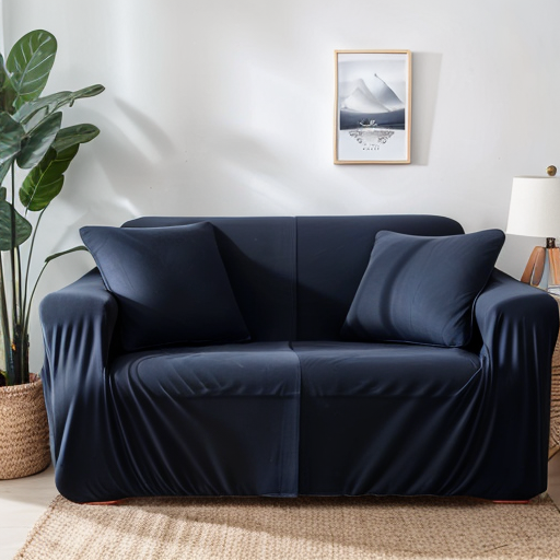 bed sofa cover in navy color alt text.
