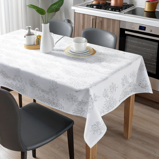bh table cloth k-tbwhite kitchen table cloth  Elegant white table cloth for kitchen use