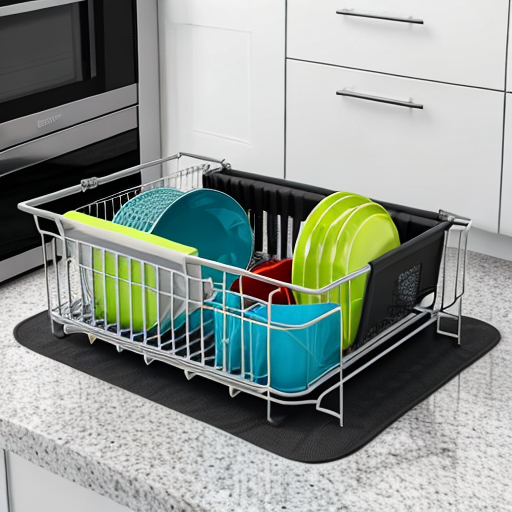kitchen dish rack with drying mat - Buy now for organized kitchen storage