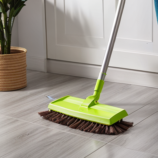 Houseware dust pan and broom set for easy cleaning tasks.
