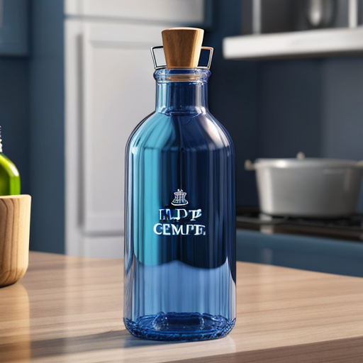 empire glass bottle ccpblue kitchen bottle  "Empire glass bottle in vibrant blue for kitchen use"