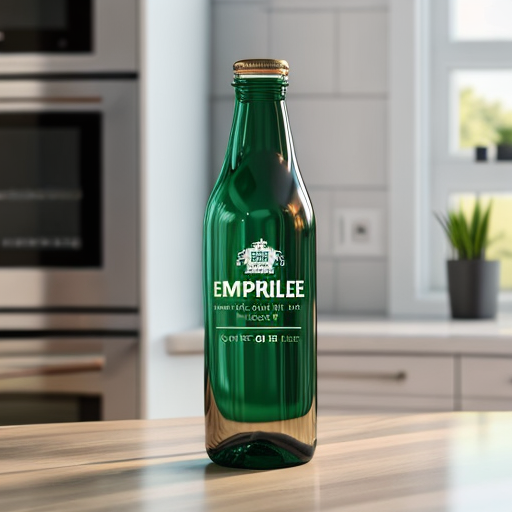 Kitchen glass bottle with empire design for capturing memories