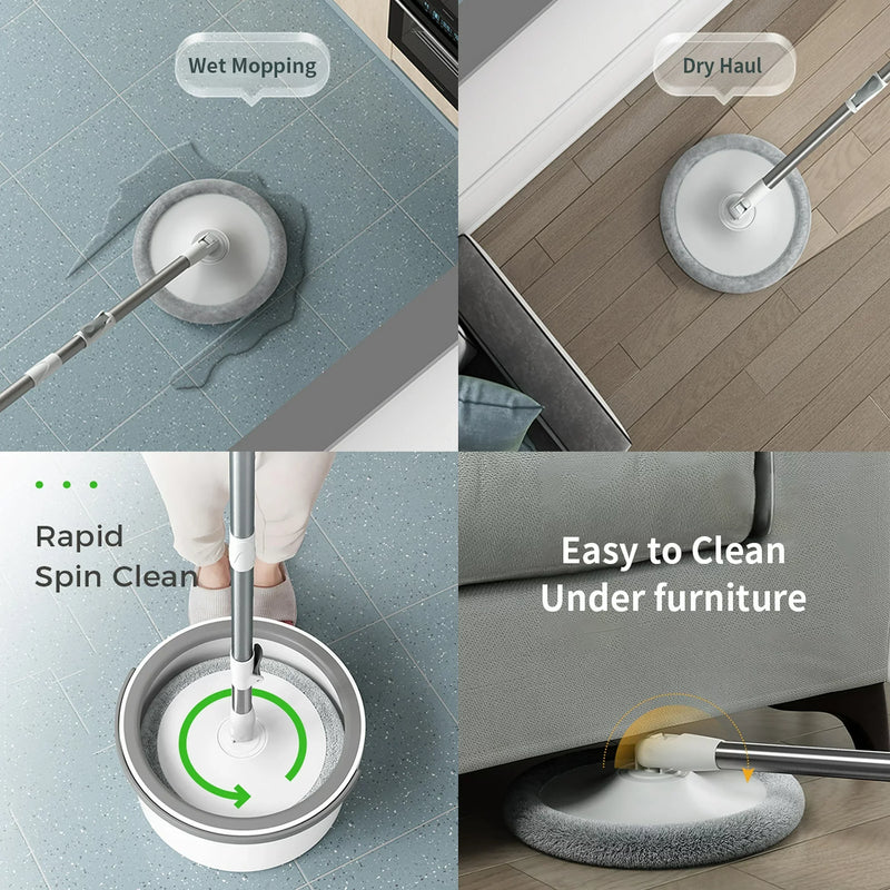 white spin easy mop