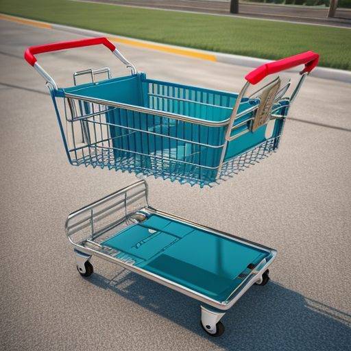 Large metal shopping cart for houseware - Final Sale