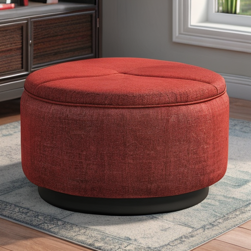 red ottoman furniture - Large ottoman in vibrant red color