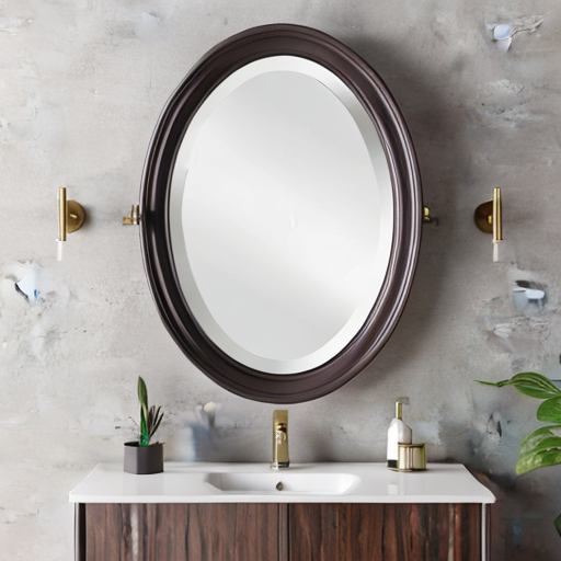 oval mirror black furniture mirror