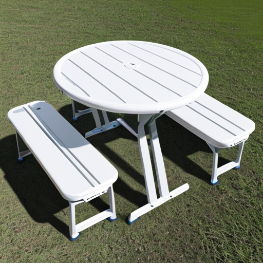 Picnic table and stool set for outdoor furniture.