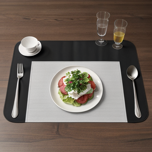 Kitchen placemat with stylish design for a modern home setting.