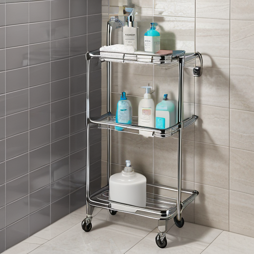 Modern bath shower caddy for organizing shower essentials