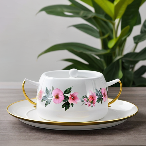 smaa flower pot and plate decoration - product image alt text