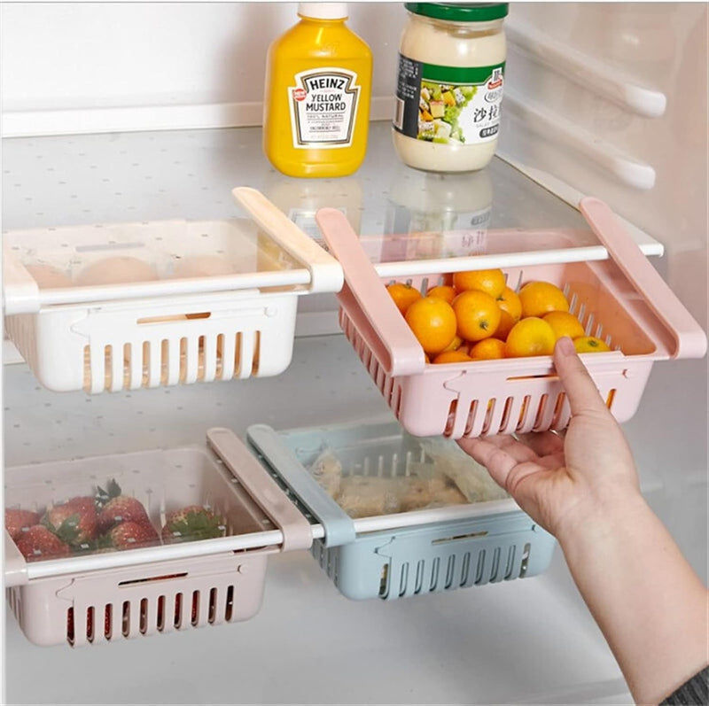 Adjustable Fridge Storage Rack Drawer Basket