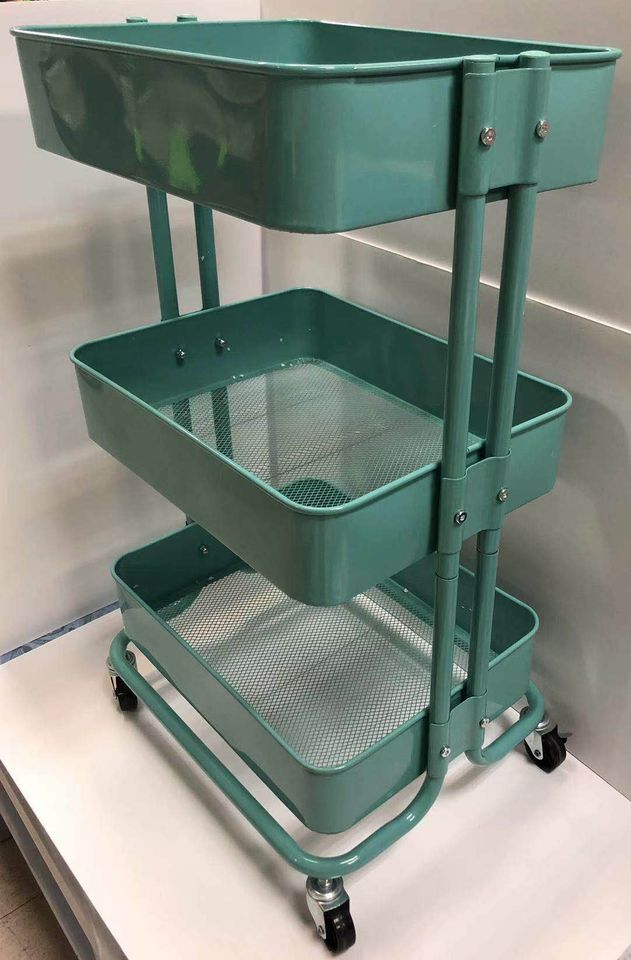 3 Tier Metal Trolley Cart with Wheels