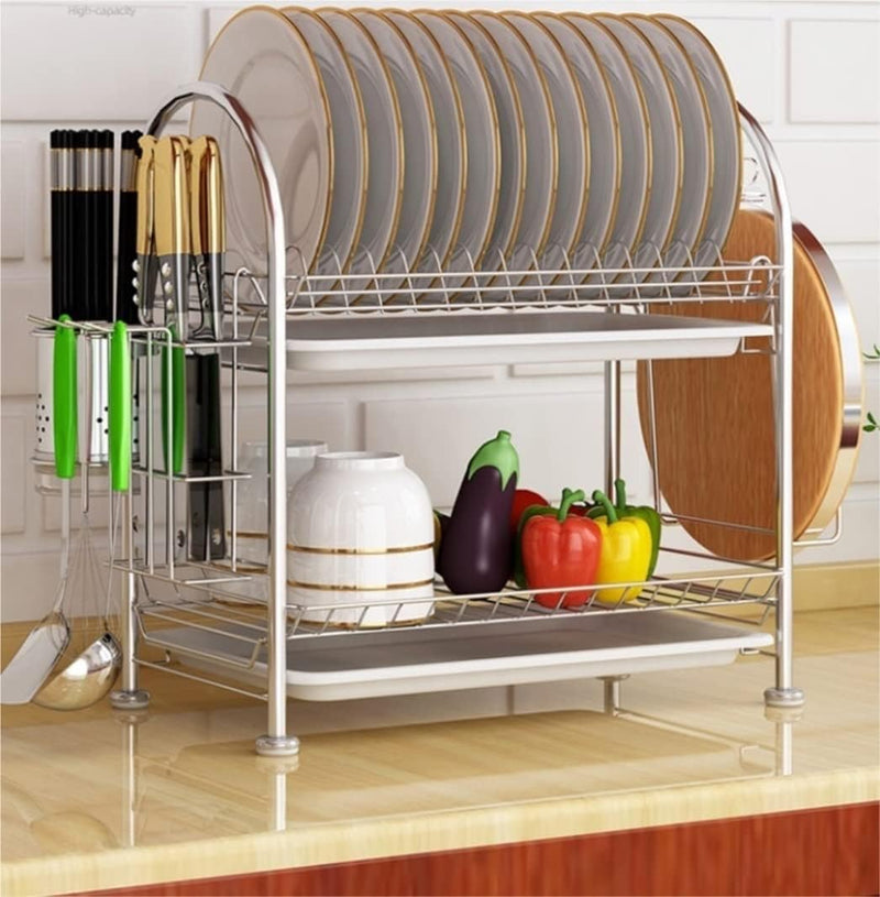 2 Layer Stainless Steel Dish Rack