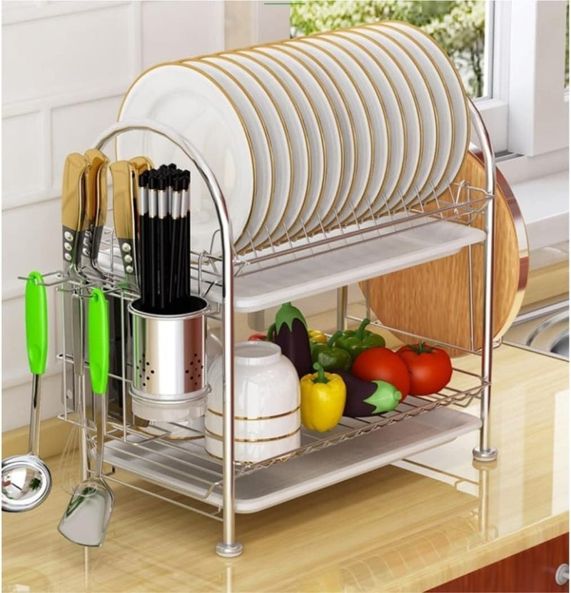 2 Layer Stainless Steel Dish Rack