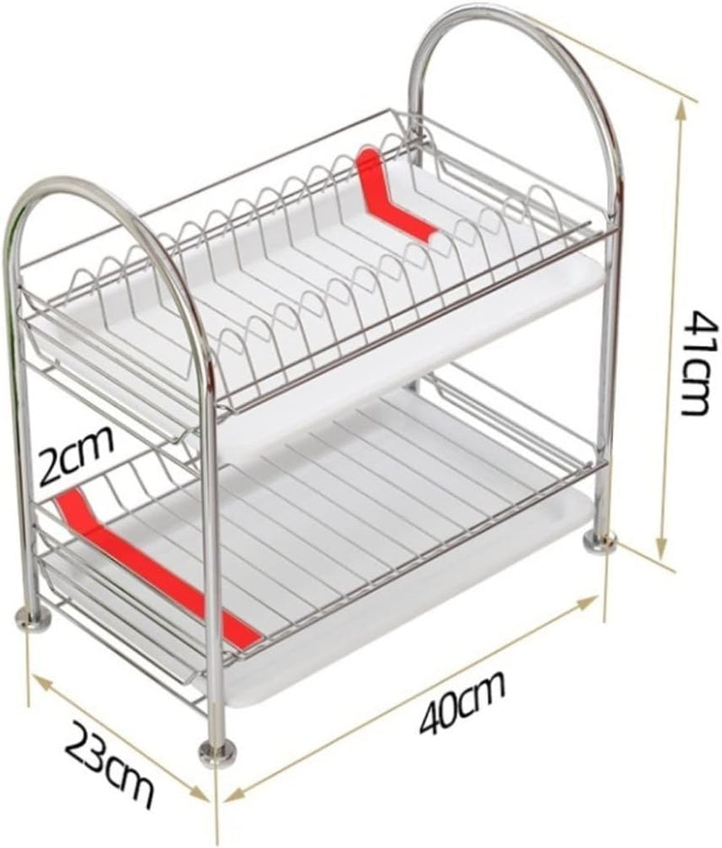 2 Layer Stainless Steel Dish Rack